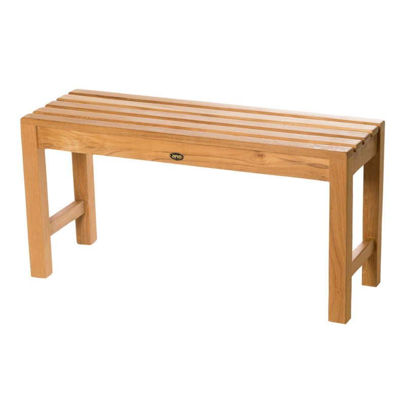 Teak Shower Bench, 17.75" H x 35.5" W x 12.25" D