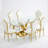 7-Piece Modern Glass Dining Table Set with 6 Faux Leather Chairs-891624460