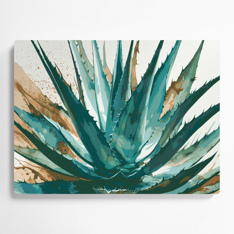 Southwestern Plants Agave Plant 150, art mural en métal brun