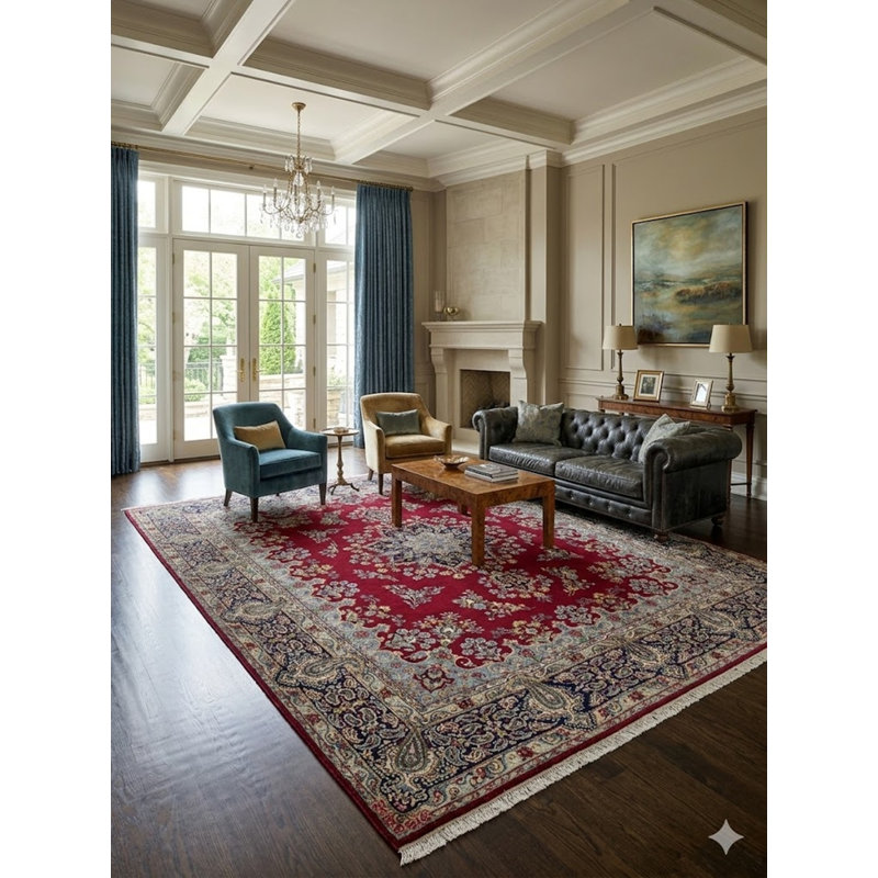 Red Traditional 10X13 Kerman Oriental Area Rug