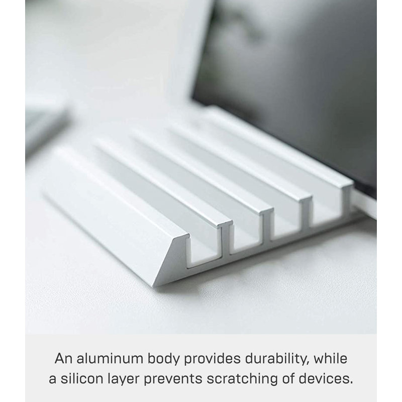 White Aluminum Multi-Device Tablet and Phone Stand