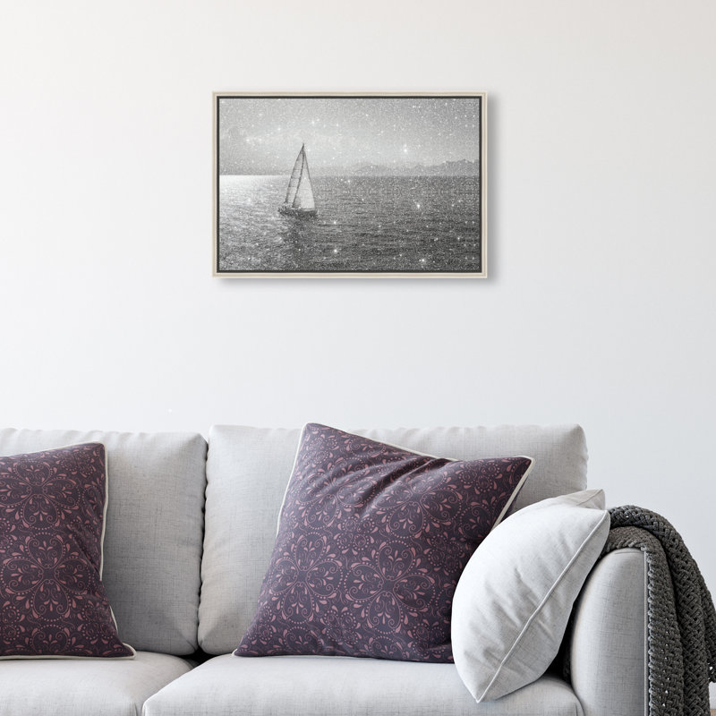 Edge of Silence Canvas Nautical & Beach Print by Oliver Gal, Black Frame, 15 x 10, 16"H x 11"W, Silver Floater Frame