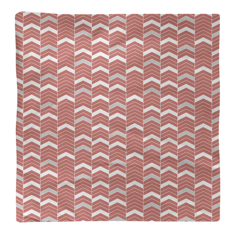 Stephenie Cotton Chevron Square Napkin, Red/White, Cotton Twill, 0.1" H x 10" W x 10" D