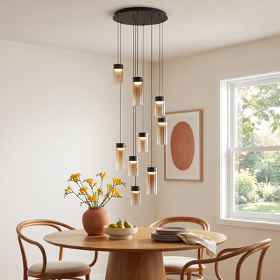 Delonda 9 Light Glass Dimmable Pendant