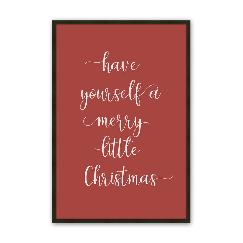 «Merry Little Christmas», reproduction d'art, 16 po x 20 po, Noir satiné
