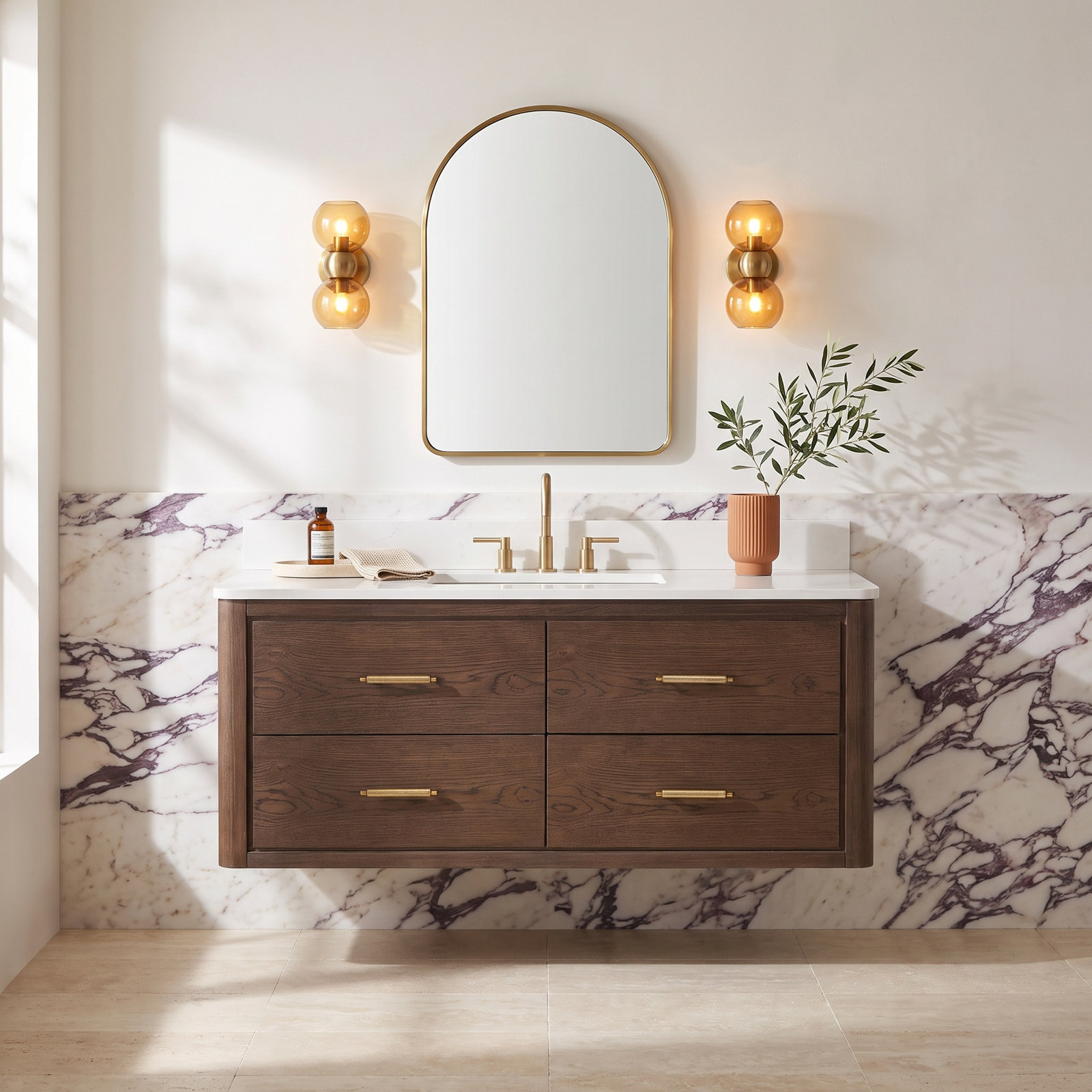 Cristo 48'' Single Bathroom Vanity, Dark Brown Oak