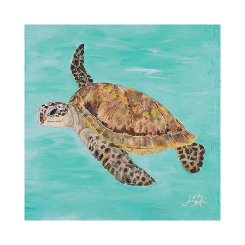 Sea Turtle II by Julie Derice - Wrapped Canvas Gallery-Wrapped Canvas Giclée, 45.72cm H x 45.72cm W