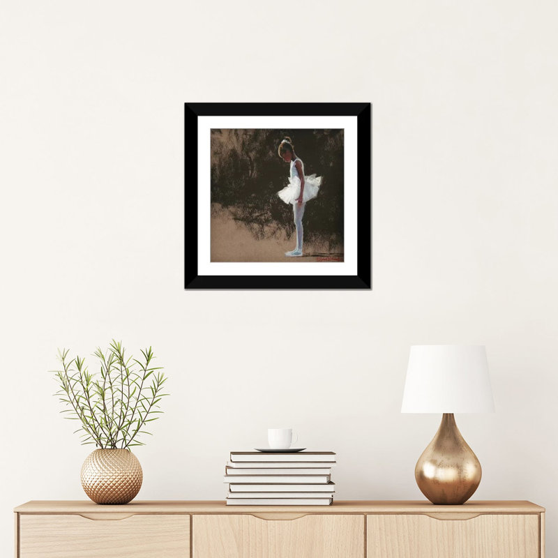 « anticipation », peinture sur toile tendue, H 16 po x l 16 po x P 1 po, Papier d'art encadré noir, Blanc
