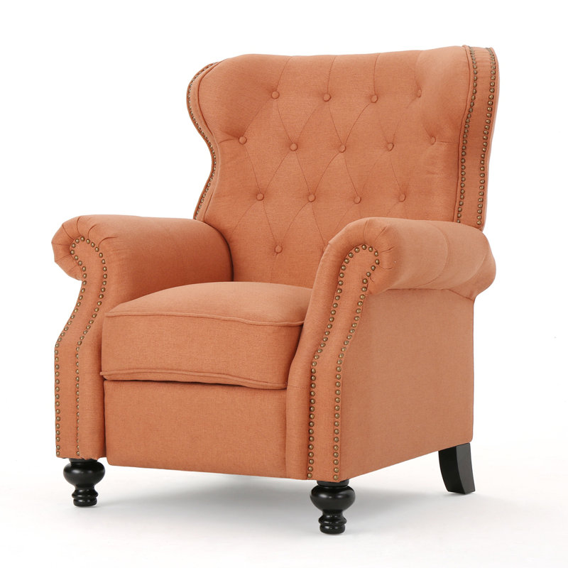 Lothrop Recliner, Orange 100% Polyester Duplicate