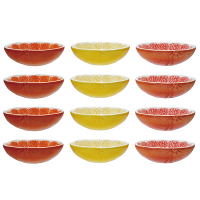 12-Piece Ceramic Citrus Fruit Shaped Bowl