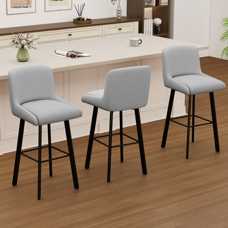 Tabouret de bar pivotant à hauteur de comptoir 30 po pour îlot de cuisine, 3, Gris clair