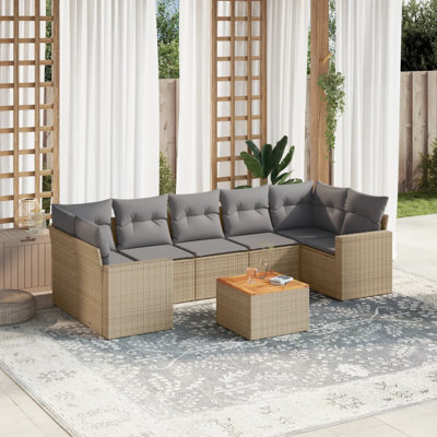  Ensemble de canapé de jardin beige