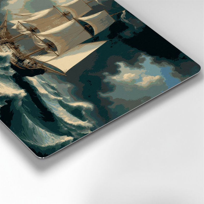 Art mural nautique moderne bleu marine, H 11 po x l 14 po