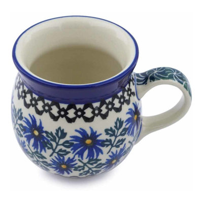 Tasse à bulles en grès poli 8 oz - Chicorée bleue