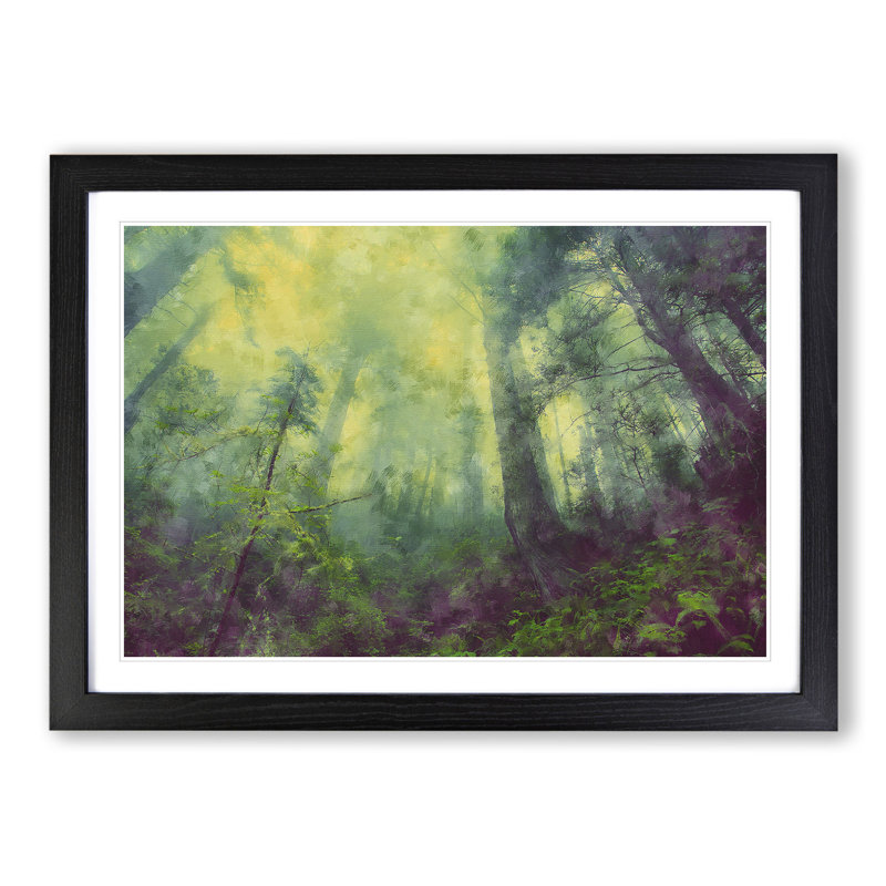 Green Forest Vol.8 - Framed Print, 27cm H x 36cm W x 2cm D, Black Framed