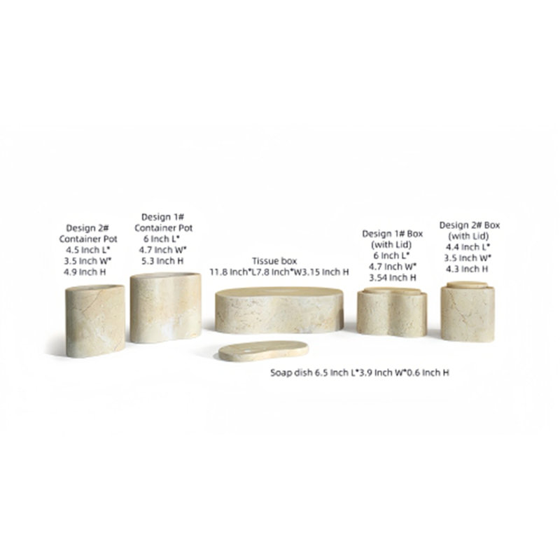 Ensemble d'accessoires de salle de bain en marbre véritable véritable naturel