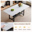 Ensemble de table de salle à manger 71 "aspect marbre moderne avec tablette de rangement et 8 chaises en similicuir
