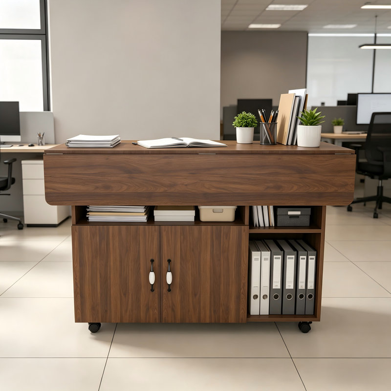 This Multi-Functional Folding Table Features A Storage Rack And Casters, Making It Suitable For Small Apartments, Kitchens, Dormitories, And Offices.