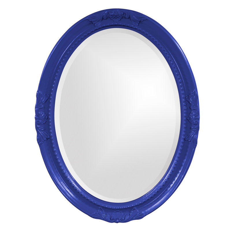 Miroir décoratif mural biseauté de style traditionnel, Bleu royal