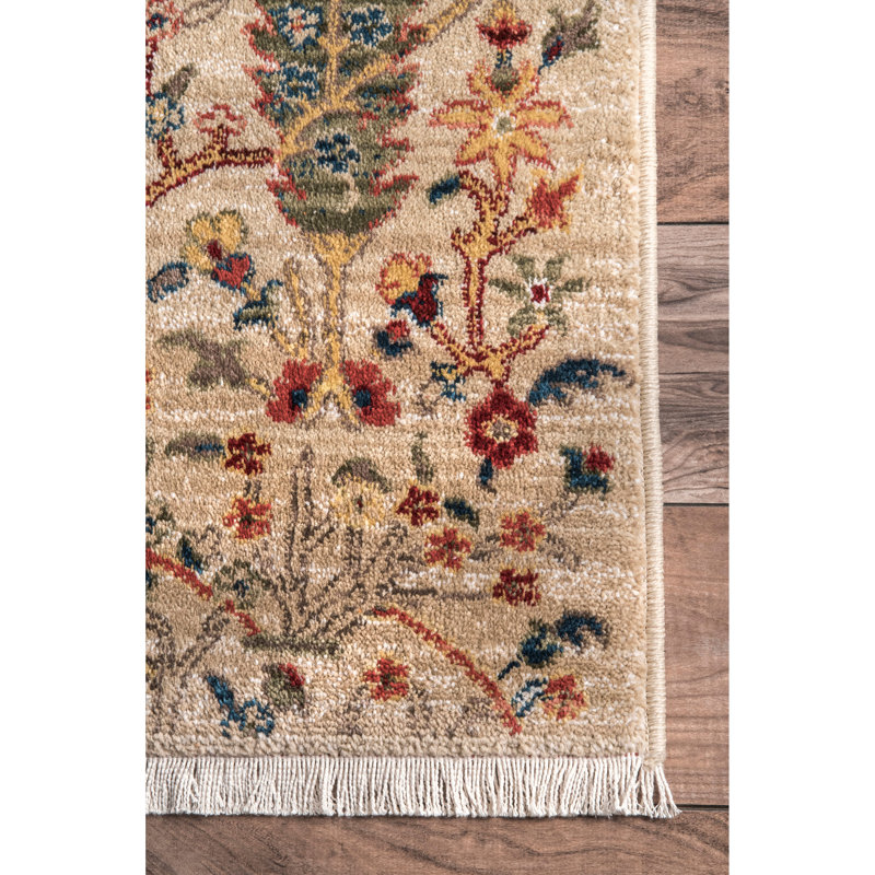 Tapis floral Marianna, Tapis de couloir 2 pi 6 po x 8 pi