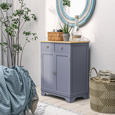 Buffet buffet, armoire de cuisine à double porte, rangement pour bar à café avec 2 tiroirs, tablette réglable