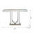 47x15.5x31" Rectangular Console Table with Elegant Floral Design and Mirrored Silver Finish