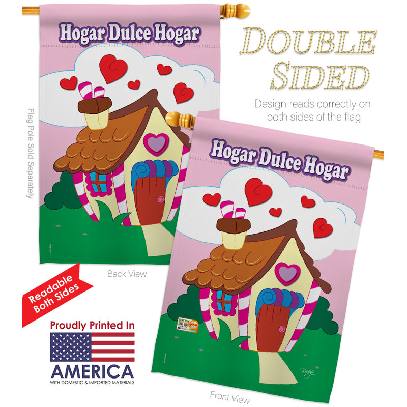 « welcome hogar dulce », impression sur 2 côtés en polyester 40 x 28 po ensemble de drapeau