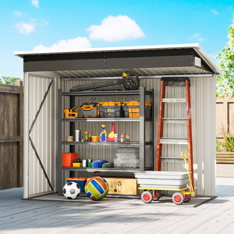 Garden Storage Shed, Light Grey