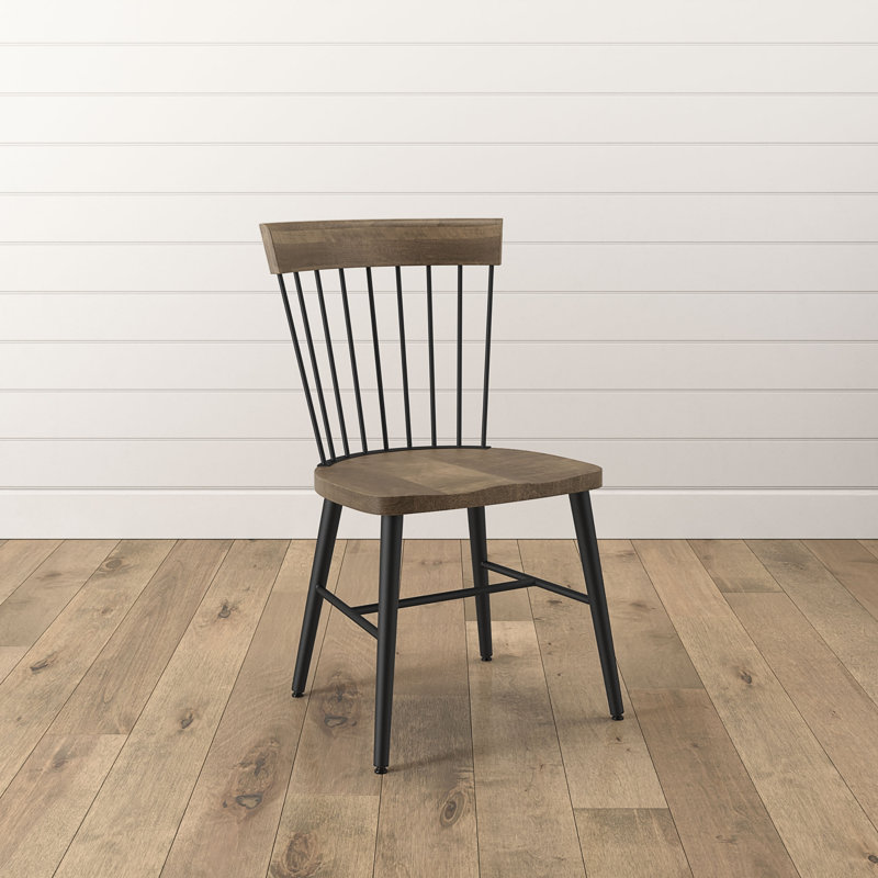 Zerlene Slat Back Solid Wood Dining Chair, Light Brown