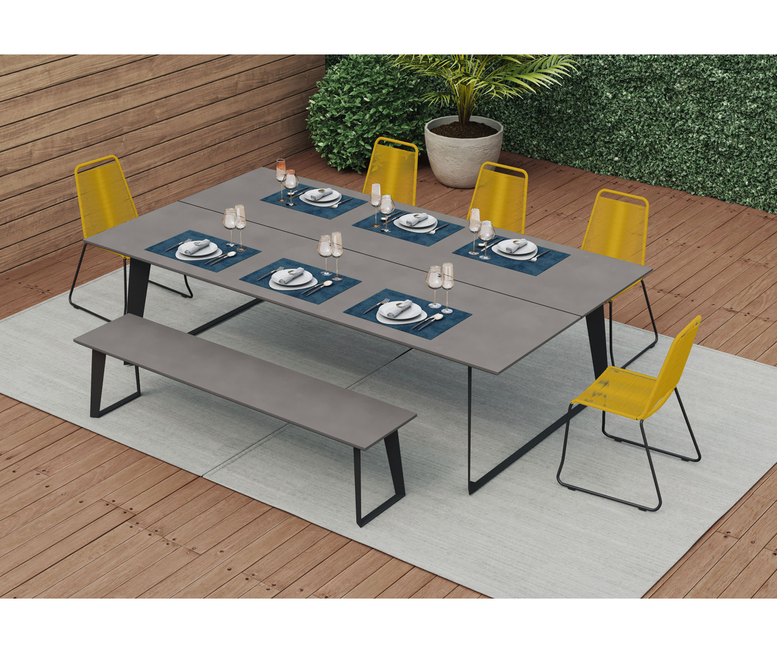 Taneli Table Tennis Table with Paddles, Gray Concrete