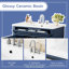 Meuble-lavabo de salle de bain avec lavabo supérieur, armoire de rangement, 2 tiroirs et un tiroir basculant-133274628