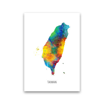 Taiwan Watercolour Map by Michael Tompsett - Print