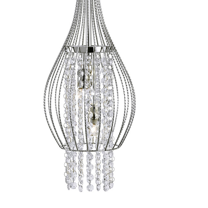 2 - Light Chrome Teardrop Pendant