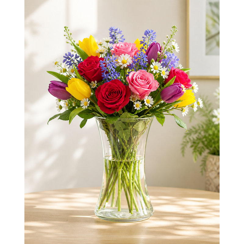 Zyra Clear Glass Gathering Vase