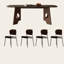 Ensemble de table à manger et de chaises de style rétro français-105339289