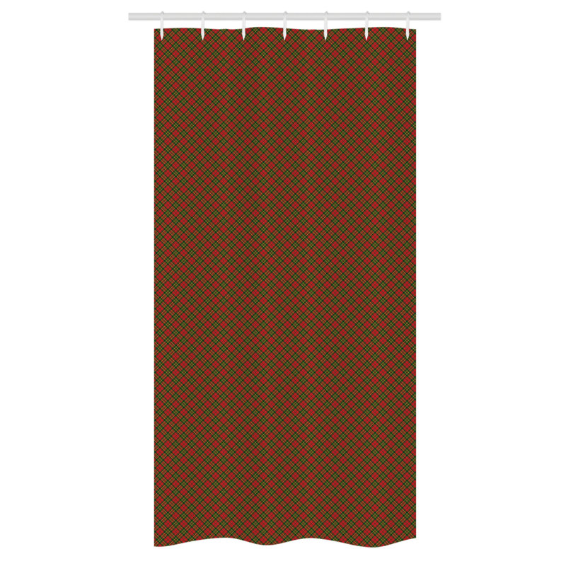 Engelien Checkered Shower Curtain with Hooks Included, 72" H x 36" W