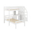 Lit mezzanine simple avec bureau, tablettes et tiroirs-405776253