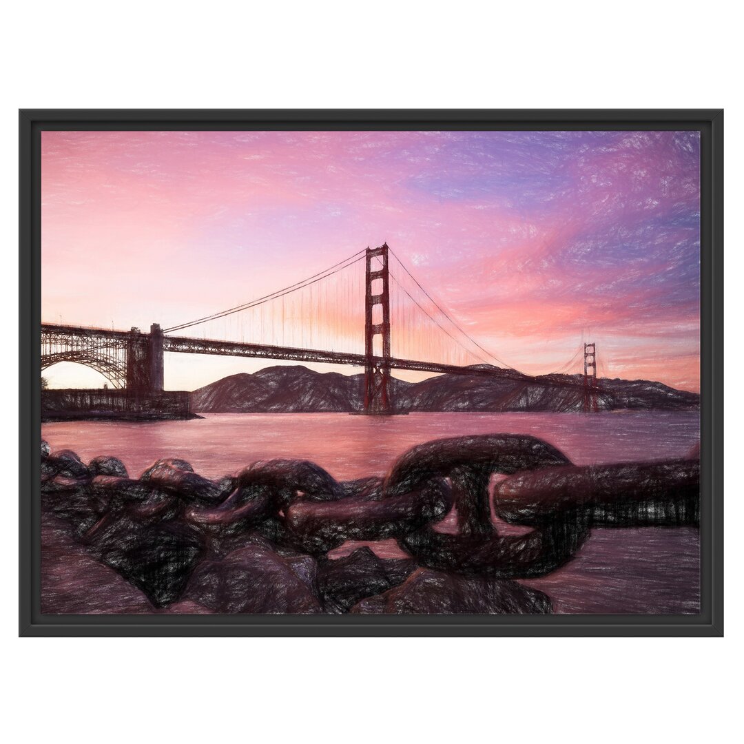 Gerahmtes Wandbild Golden Gate Bridge