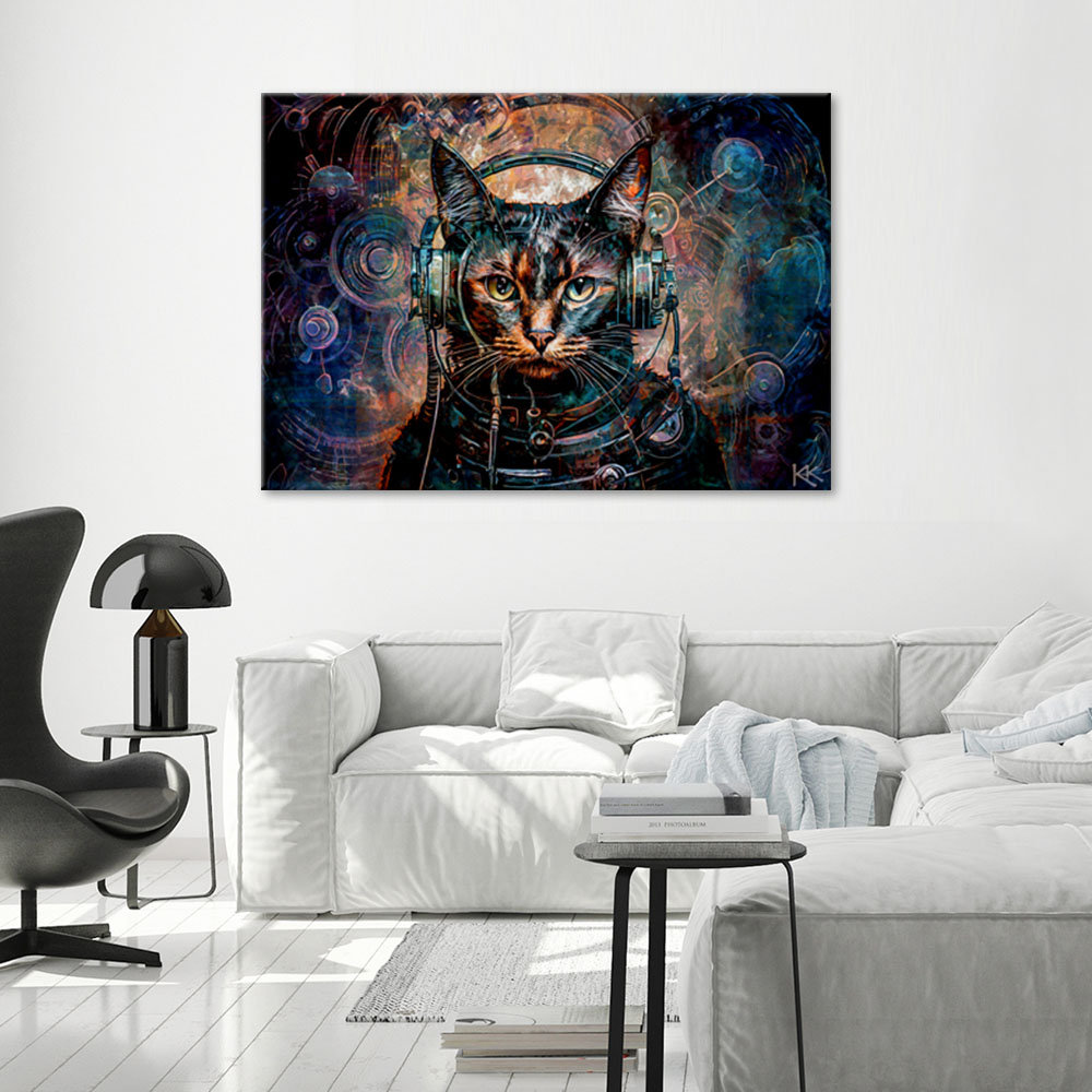 Leinwanddruck, Futuristische Katze abstrakt - Wrapped Canvas Print