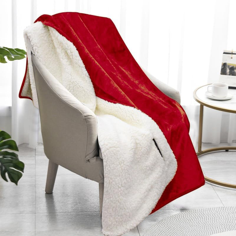 Veyo Throw Blanket, Burgundy, 150cm W x 200cm L