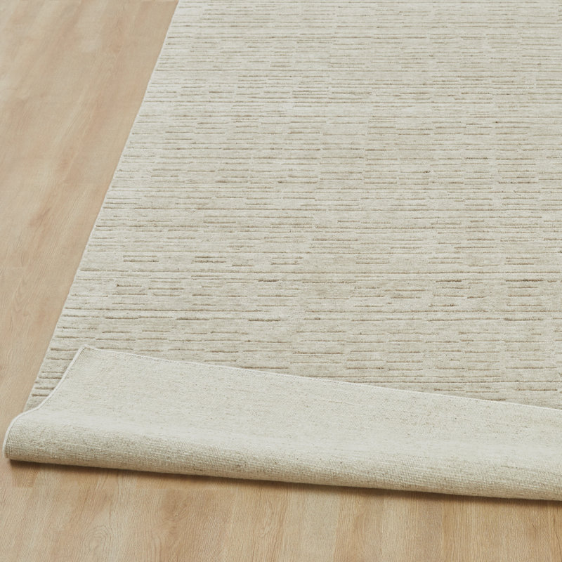 Luxe Wool Area Rug, Ivory/Beige, Rectangle 9'6" x 13'