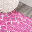 Tapis marocain Kateshia HYPE Boho Vintage Diamond Fuchsia / Ivory-1802146027