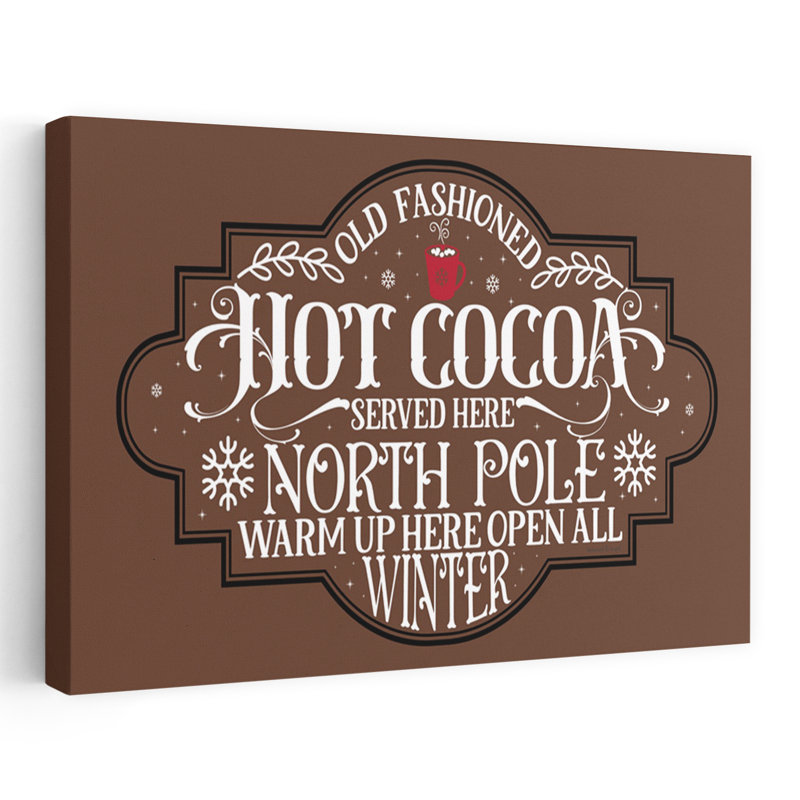 «Hot Cocoa», art contemporain hivernal abstrait, H 32 po x l 48 po