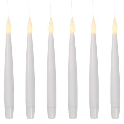 LED Flameless Flickering Floating Halloween Taper Candles - 6" - Set Of 6