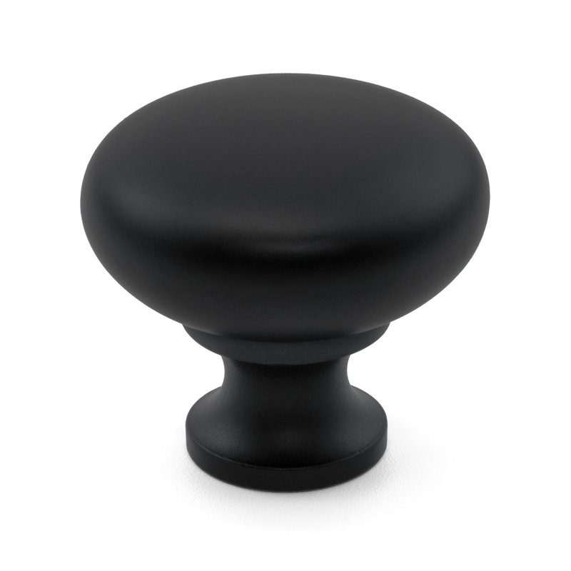 Bouton rond noir de 1 1/4 po de diamètre de la collection classique, Noir mat
