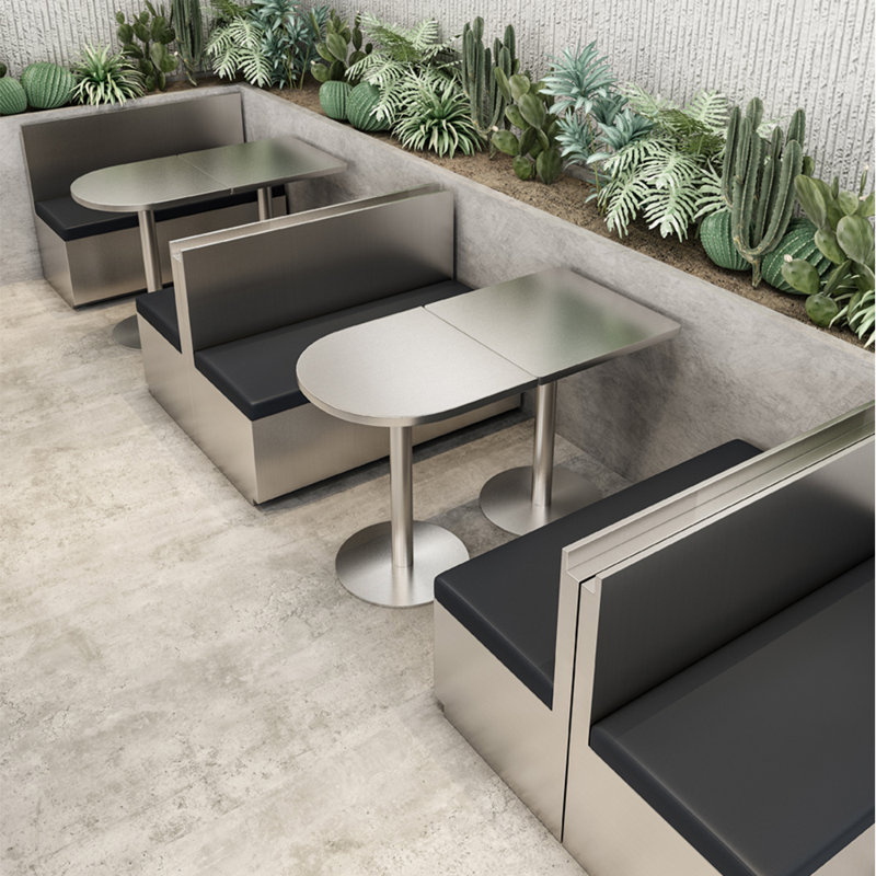 Banc rembourré en similicuir de style industriel