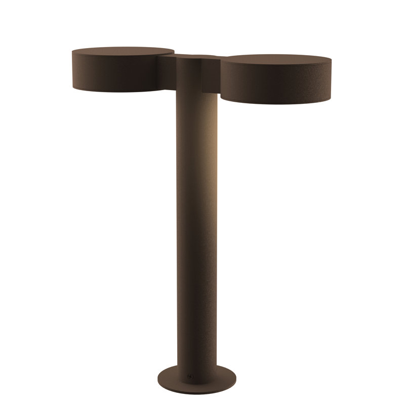 Reals LED Bollard Light, Bronze, 16" H x 5" W x 13.5" D