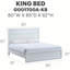 Très grand lit (matelas non inclus), blanc
