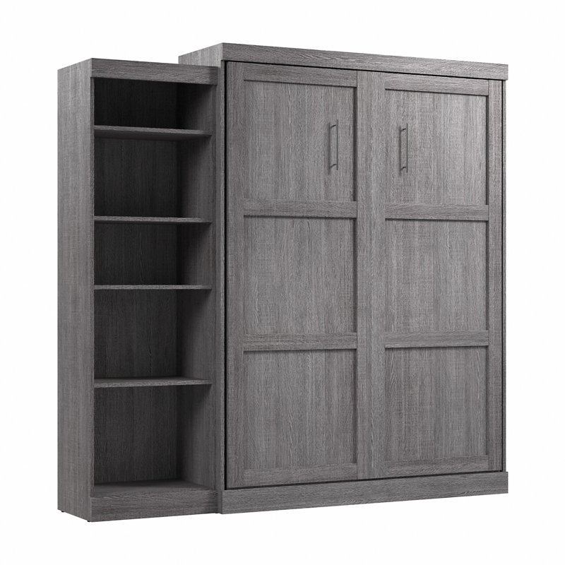 Arlex Storage Murphy Bed, Bark Grey, Queen