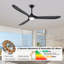 Ventilateur de plafond en bois massif à 3 pales avec lumière, ventilateur de ferme moderne, application intelligente et télécommande, moteur CC réversible silencieux, 6 vitesses, lumière DEL à intensité variable-1094368010-1094988171